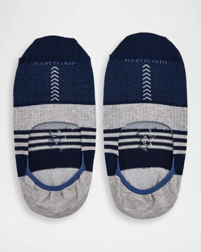 Marcoliani Men & Apos;s Invisible Touch Cotton No-show Socks In Animal Print