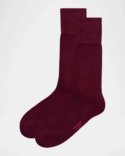 Marcoliani Men & Apos;s Mousse Modal Crew Socks In Bordeaux
