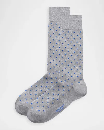 Marcoliani Men & Apos;s Tailor Dots Crew Socks In Flannel Gr