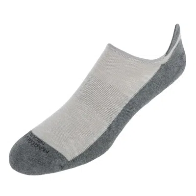 Marcoliani Men's Cushioned Bicolor Invisible Sneaker Sock (1 Pair) In Silver