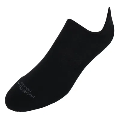 Marcoliani Men's Cushioned Solid Colored Invisible Sneaker Sock (1 Pair) In Black