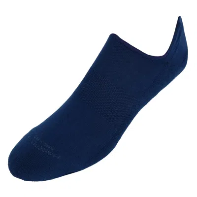 Marcoliani Men's Cushioned Solid Colored Invisible Sneaker Sock (1 Pair) In Blue