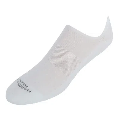 Marcoliani Men's Cushioned Solid Colored Invisible Sneaker Sock (1 Pair) In White