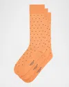 Marcoliani Men's Dot-pattern Cotton Socks In Pink