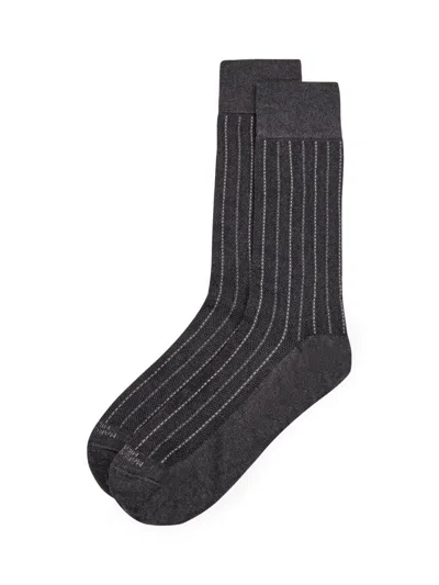 Marcoliani Men's Elegance Cashmere-blend Socks In Charcoal