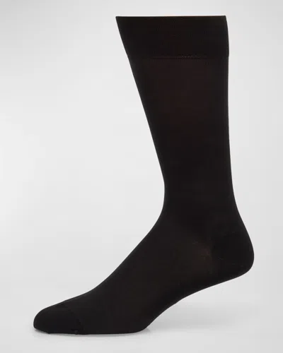 Marcoliani Men's Fresh Of Modal Crew Socks, Set Of 3 In Black Navy Denim