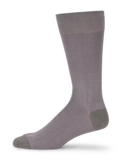Marcoliani Men's Fresh Of Modal Micro Pindot Socks In Grey