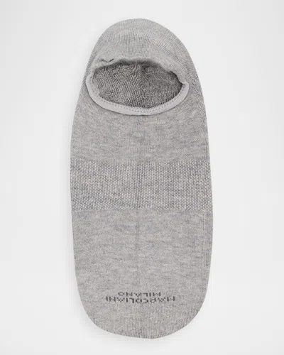 Marcoliani Men's Invisible Sneaker Pima Cotton No-show Socks In Gray