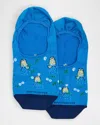 Marcoliani Men's Invisible Touch Mojito 2-pack No-show Socks In Blue