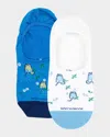 Marcoliani Men's Invisible Touch Mojito 2-pack No-show Socks In Multi