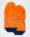 Marcoliani Men's Invisible Touch Spritz 2-pack No-show Socks In Orange