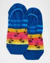 Marcoliani Men's Invisible Touch Wakiki Palm Stripe 2-pack No-show Socks In Assorted