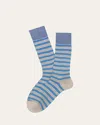 Marcoliani Men's Modal Multi-stripe Crew Socks In Beige