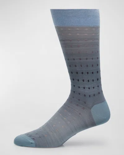 Marcoliani Men's Pima Cotton Mid-calf Socks In Gray