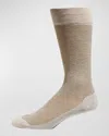 Marcoliani Men's Two-tone Crew Socks In Dark Blue