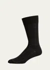 Marcoliani Men's Windowpane Mid-calf Socks In 007 Oxford