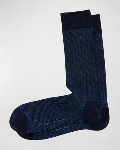 Marcoliani Microdot Cotton Socks In Blue