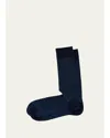 Marcoliani Microdot Cotton Socks In Blue