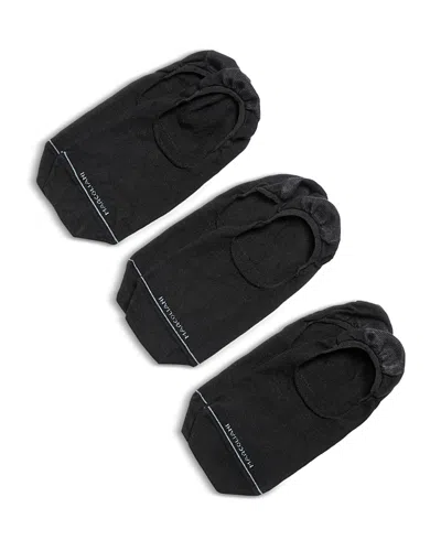 Marcoliani Milano Invisible Touch No Show Socks, Pack Of 3 In Black