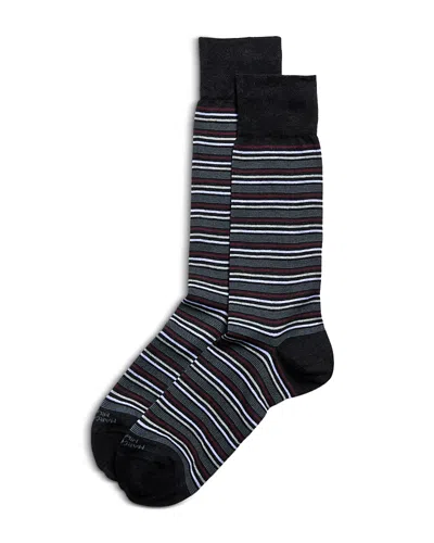Marcoliani Milano Torino Stripe Crew Socks In Gray