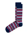 Marcoliani Rainbow Stripe Crew Socks In Denim
