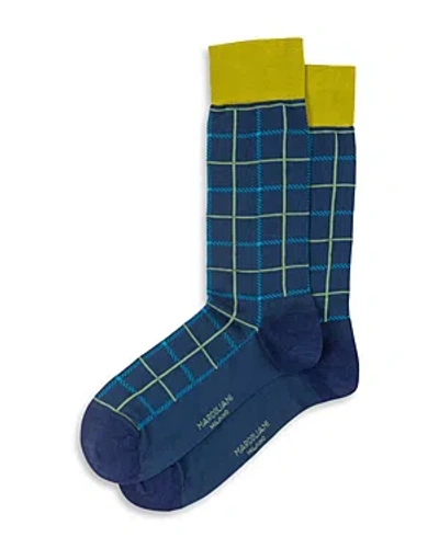 Marcoliani Spring Tartan Socks In Blue