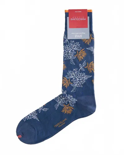 Marcoliani Women's Punjab Flower Socks In Dark Blue Denim