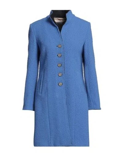 Marconi Woman Coat Azure Size 6 Wool In Blue