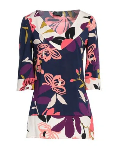 Marconi Woman Top Navy Size 8 Viscose, Elastane In Navy Blue