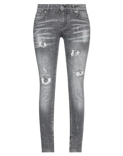 Marcoric Woman Jeans Charcoal Size 8 Cotton, Elastane In Grey