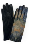 Marcus Adler Abstract Jersey Touchscreen Gloves In Blue