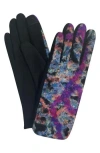 Marcus Adler Abstract Jersey Touchscreen Gloves In Purple