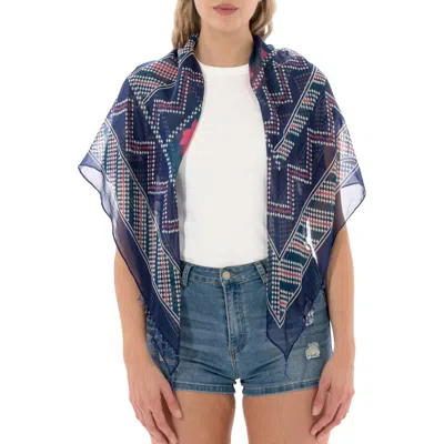 Marcus Adler Abstract Print Square Scarf In Red