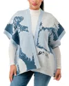 Marcus Adler Abstract Print Knit Topper Scarf In Blue