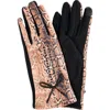 Marcus Adler Animal Print Jersey Touchscreen Gloves In Camel