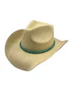 Marcus Adler Beaded Trim Straw Cowboy Hat In Natural