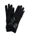 Marcus Adler Suede Glove With Bow In Black