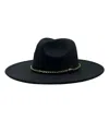 Marcus Adler Chain Trim Wool Blend Panama Hat In Black