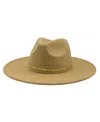 Marcus Adler Chain Trim Wool Blend Panama Hat In Camel