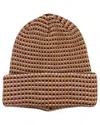 Marcus Adler Checkered Cuffed Knit Beanie In Brown