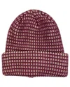 Marcus Adler Checkered Cuffed Knit Beanie In Purple
