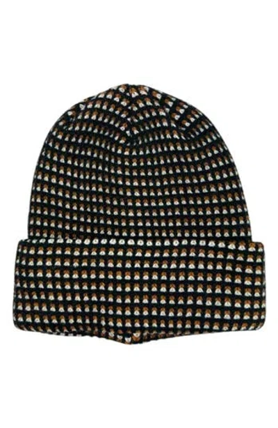 Marcus Adler Checkered Cuffed Knit Beanie In Black
