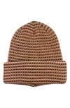 Marcus Adler Checkered Cuffed Knit Beanie In Camel