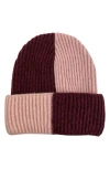 Marcus Adler Checkered Knit Beanie In Berry