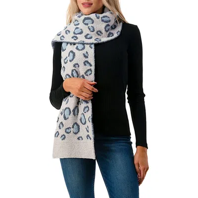 Marcus Adler Cheetah Print Cozy Scarf In Blue
