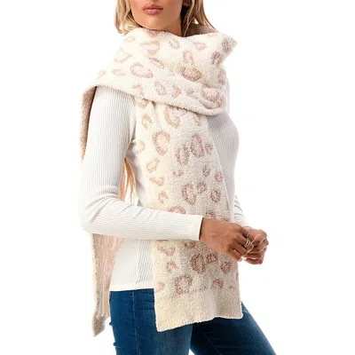 Marcus Adler Cheetah Print Cozy Scarf In Pink