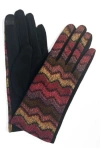 Marcus Adler Chevron Jersey Touchscreen Gloves In Berry