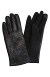 Marcus Adler Chevron Jersey Touchscreen Gloves In Black