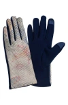 Marcus Adler Chevron Jersey Touchscreen Gloves In Blue