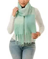 Marcus Adler Color Block Scarf In Aqua
